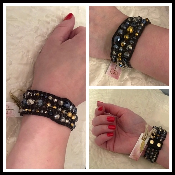 BOHO JEWELED BEAD STATEMENT FESTIVAL CUFF - Picture 5 of 8